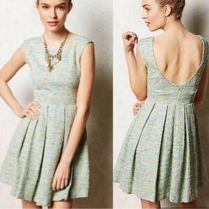 ANTHROPOLOGIE PAPER CROWN Pleated Tweed Dress Med